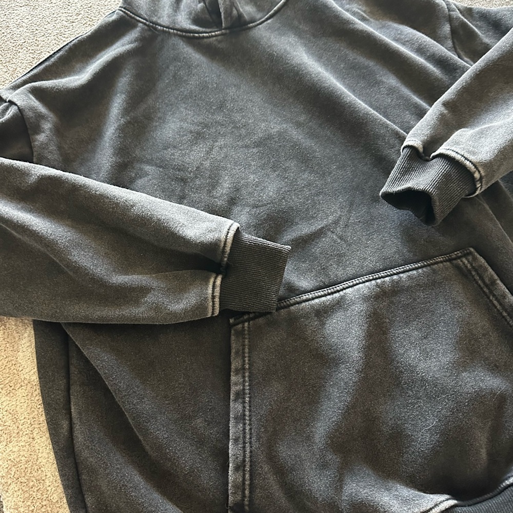 Acid Wash Charcoal Gray Hoodie Brand New